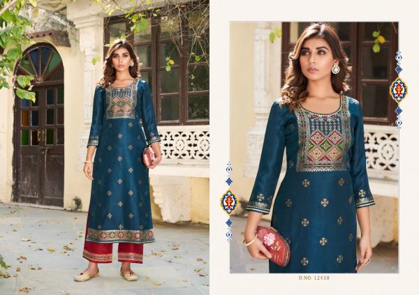 Kalaroop Armani Designer Ethnic Wear Kurti With Bottom Set 